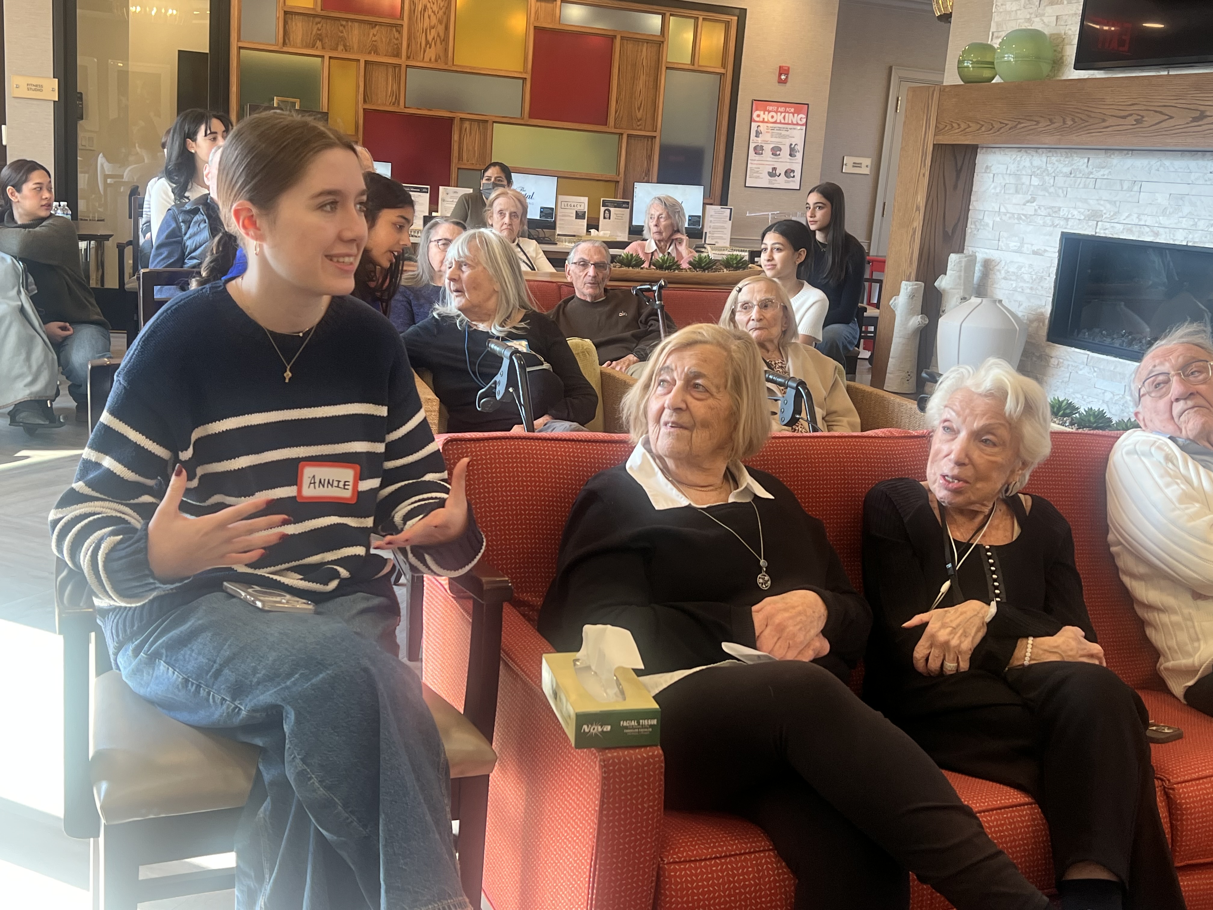 Melody Project session — students engaging with seniors